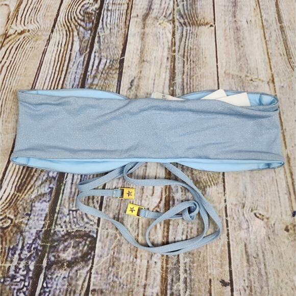 L*Space Shimmer Dawn Bikini Top in Sky Blue Convertible Size Small NWT - Picture 5 of 8